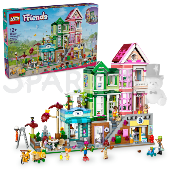 LEGO® Friends 42670 Apartmány a obchody v městečku Heartlake                    