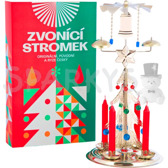 Tradičné anjelské zvonenie - Zvoniaci stromček strieborný                    