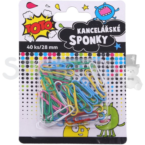 TOTO Sponka kancelárska farebná 40 ks, 28 mm                    