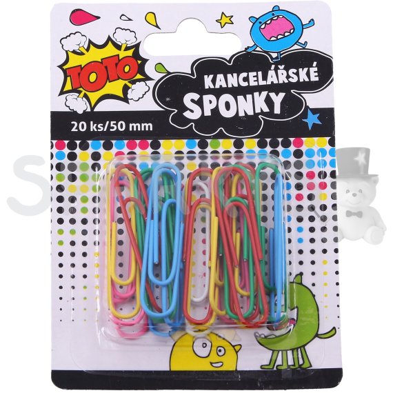 TOTO Sponka kancelárska farebná 20 ks, 50 mm                    