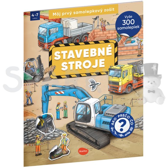 Ella&amp;Max Môj prvý samolepkový zošit – STAVEBNÉ STROJE                    