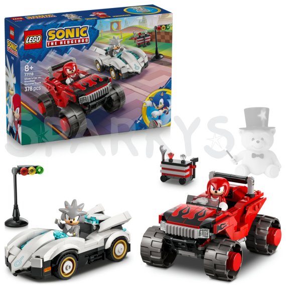 LEGO® Sonic the Hedgehog™ 77118 Silver a jeho auto vs. Knuckles a jeho monster truck                    