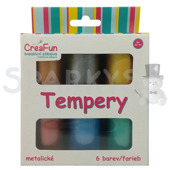 CreaFun - Tempery metalické 6 farieb                    