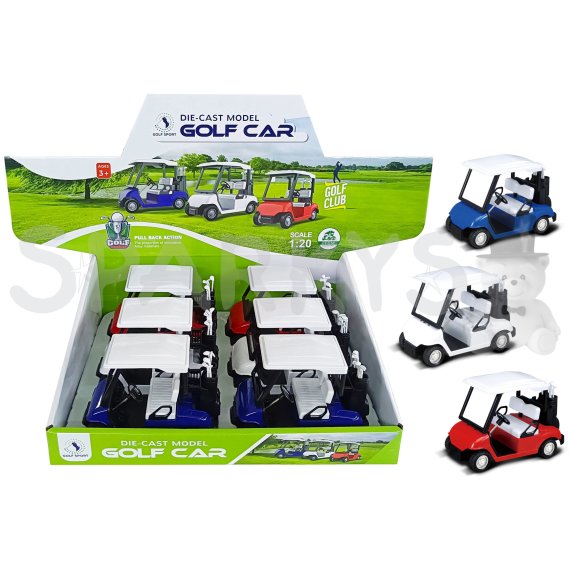 Kovový Model Golfového Vozíka 1:20 na spätné naťahovanie - viac variant                    