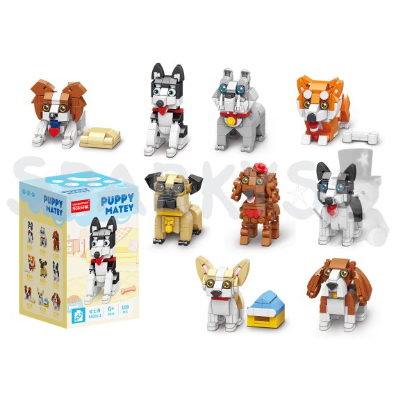 Puppy Matey Mini stavebnice roztomilí psíkovia, 9 druhov                    