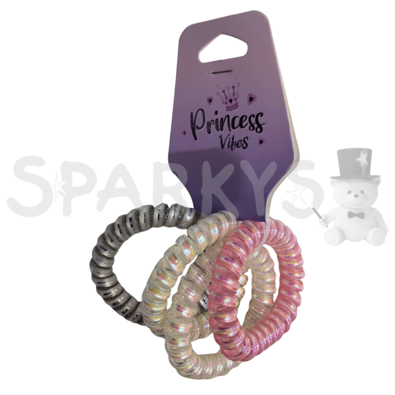 PINK Sada špirálových gumiček perleť a metalíza, 4 ks                    
