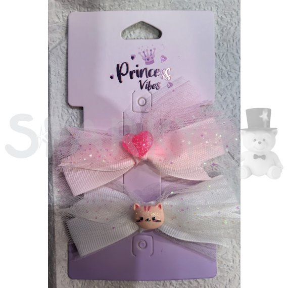 PINK Sponky do vlasov tylová mašľa, 2 ks                    