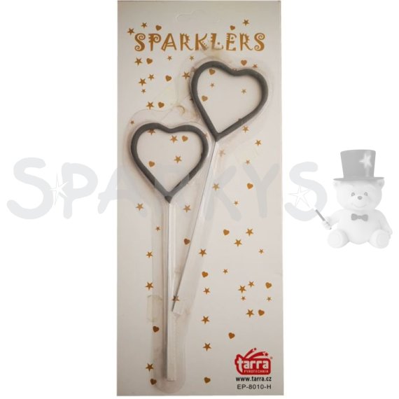 Prskavky v tvare srdca - srdiečka - 2 ks / 16,5 cm                    