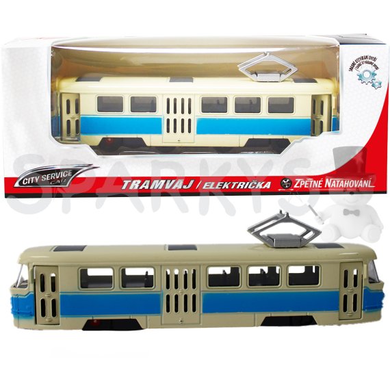 Kovová TRAMVAJ 1:90 modrá                    