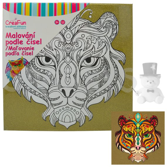 Maľovanie na plátno - Tiger 30 x 30 cm                    