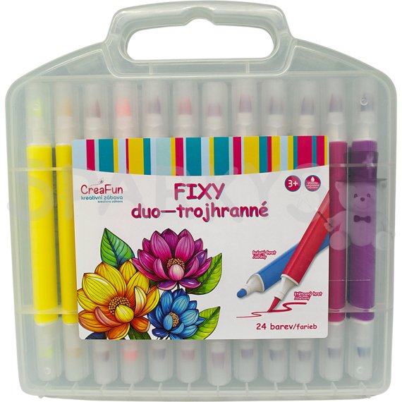 CreaFun - FIXY DUO trojhranné 24 farieb                    