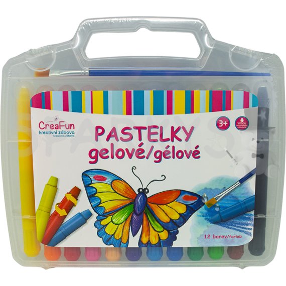CreaFun - Gélové umývateľné pastelky 12 farieb                    