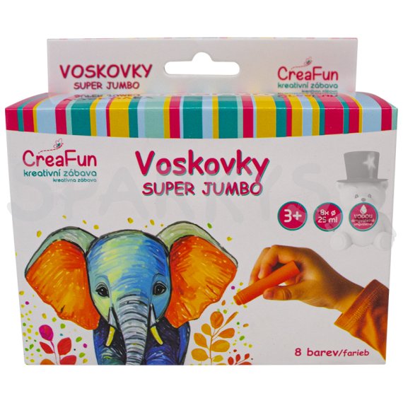 CreaFun - Voskovky Super Jumbo 8 farieb                    