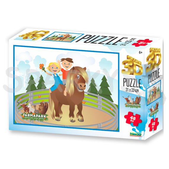 PRIME 3D PUZZLE - FARMAPARK KONÍK 48 dielikov                    