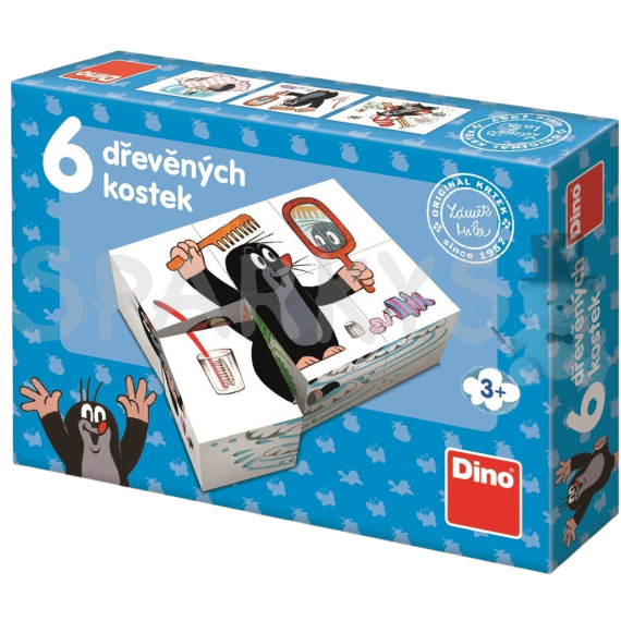 Dino - Drevené licenčné kocky Krtko 6 kociek                    