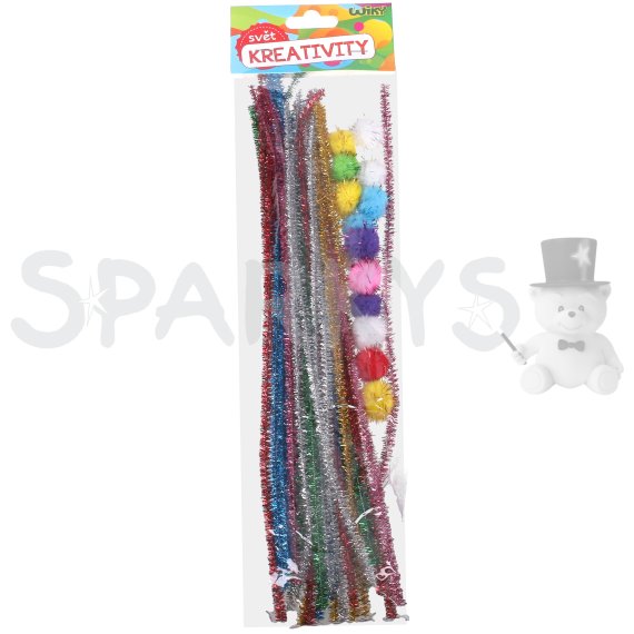 Kreatívny set 30ks (ženilky, POM POM)                    
