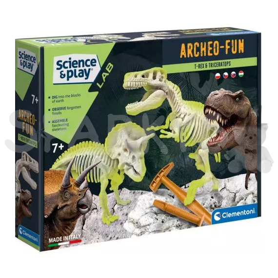 Science&amp;Play - Vykopávky - T-Rex a Triceratops Fluo                    