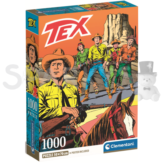 Clementoni - Puzzle 1000 Tex: Na starom západe                    