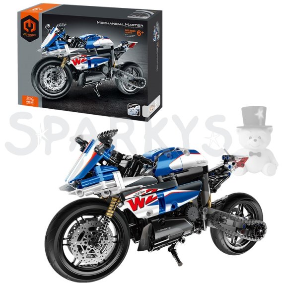 MECHANICAL MASTER - Stavebnica Cestná motorka modrá 542 ks                    