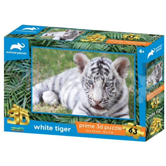 PRIME 3D PUZZLE - Biely tiger 63 dielikov 10711                    