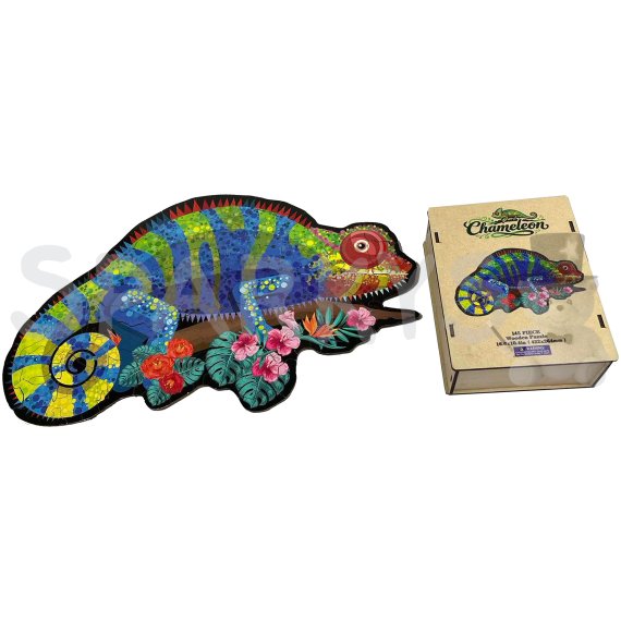 Drevené puzzle - Chameleon                    