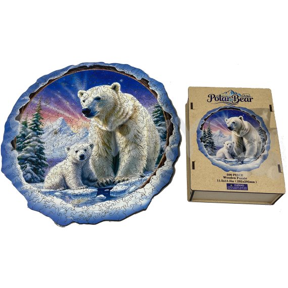 Drevené puzzle – Ľadový medveď                    