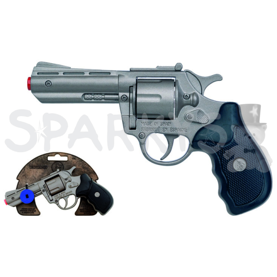Policejní revolver kovový šedivý 8 ran                    
