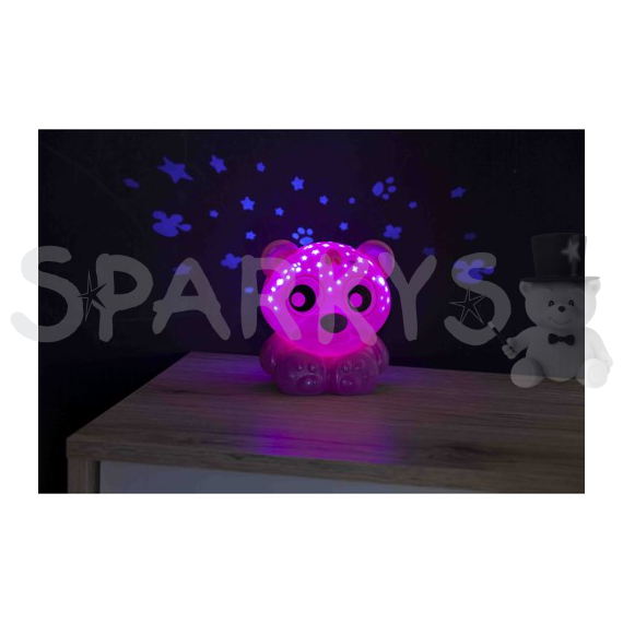PLAYGRO - Usínací lampička medvídek s projektorem - růžový                    