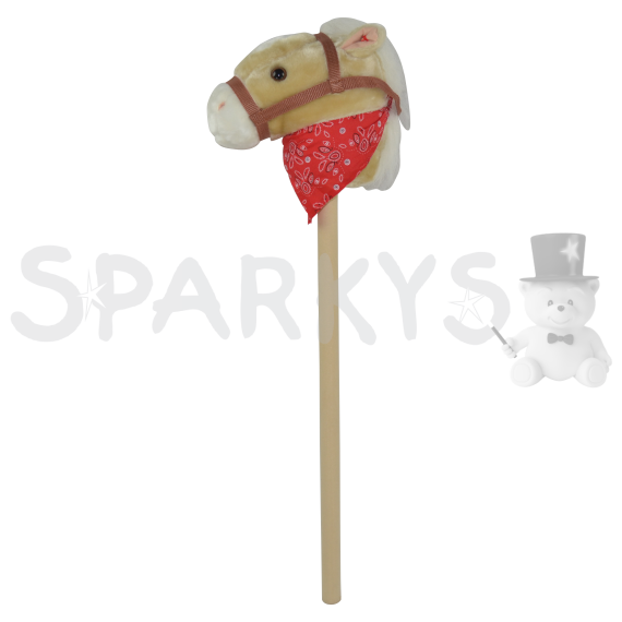 Béžový Hobby Horse 80 cm, so zvukom koňa                    