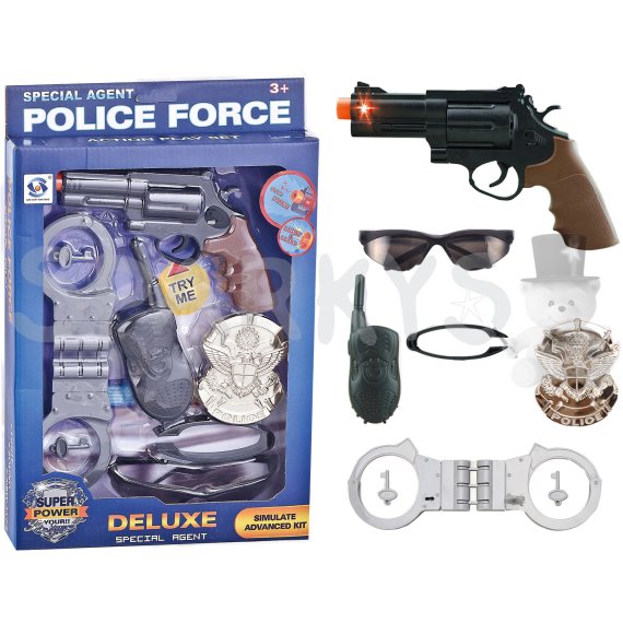 POLÍCIA - Pištoľ s výbavou set 6 ks                    