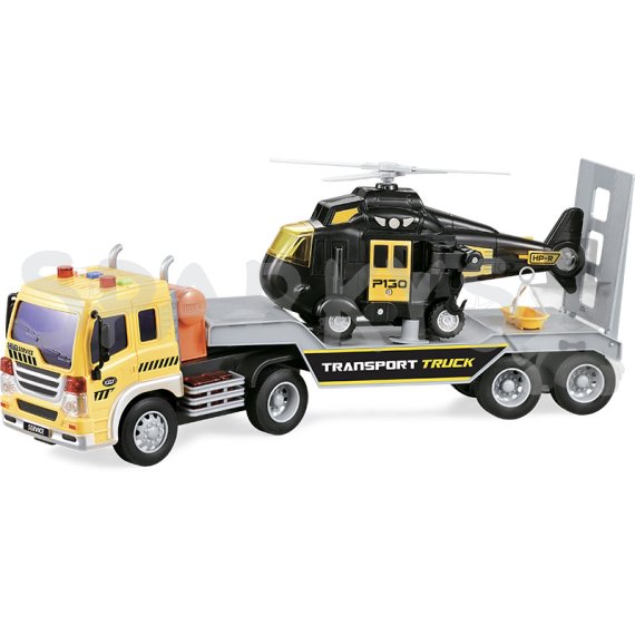 CITY SERVICE CAR - 1:16 Ťahač s návesom a vrtuľníkom 571C                    