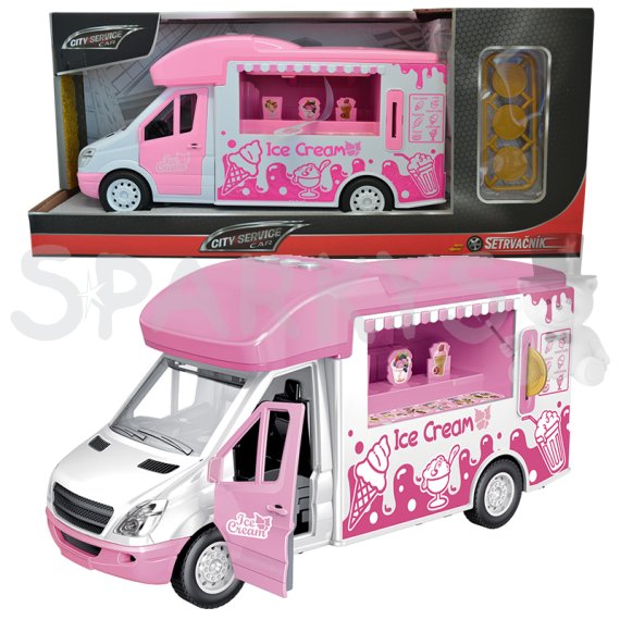 CITY SERVICE CAR - 1:14 Zmrzlinárske auto ružové                    