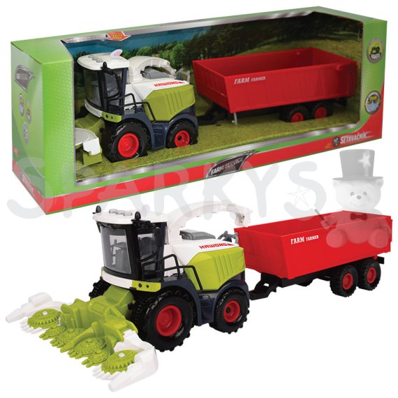 FARM SERVICE - Kombajn s valníkom na obilie so zvukmi a svetlami                    