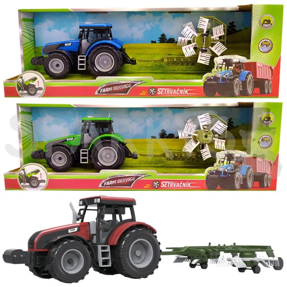 FARM SERVICE - Traktor s obracačkou sena so zvukmi a svetlami                    