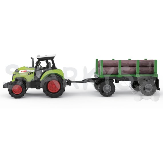 FARM SERVICE - Traktor s valníkom na drevo so zvukmi a svetlami                    