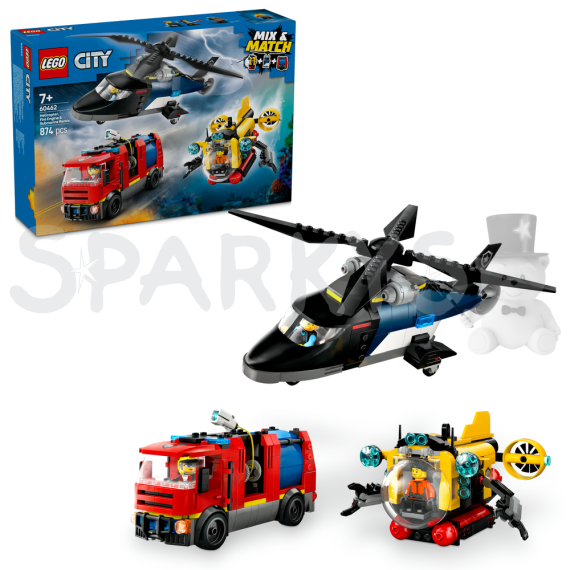LEGO® City 60462 Remix: Helikoptéra, hasičské auto a ponorka                    