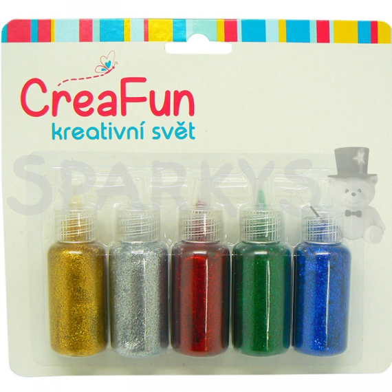 SPARKYS - Dekorační barvy (papír, textil, sklo) - třpytivé 20ml, 5ks                    