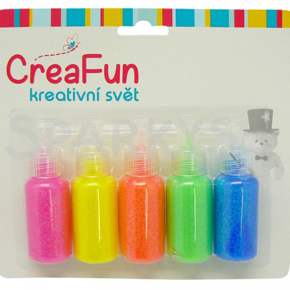 SPARKYS - Dekorační barvy (papír, textil, sklo) - třpytivé neon 20ml, 5ks                    