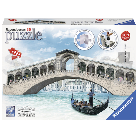 Ravensburger Rialto most, Benátky  216 dílků                    