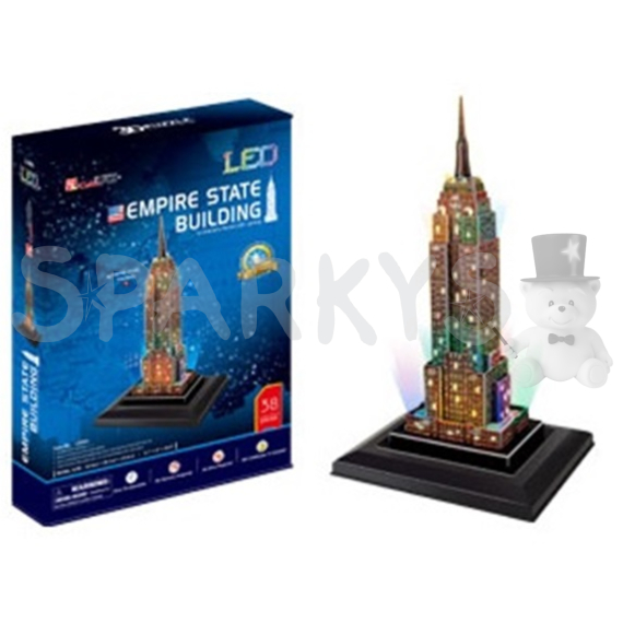 CubicFun - Puzzle 3D Empire State Building s LED světlem - 38 dílků                    