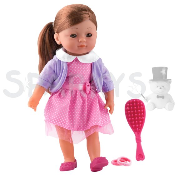 Dolls World - Módna bábika Elizabeth brunetka s doplnkami 36 cm                    