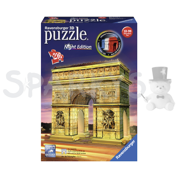 Ravensburger Puzzle 3D Vítězný oblouk Noční edice 216 dílků                    