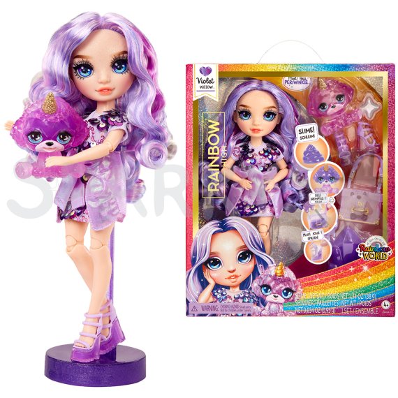 Rainbow High Fashion bábika so zvieratkom - Violet Willow                    
