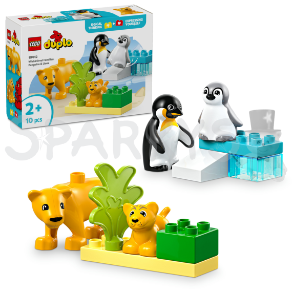 LEGO® DUPLO® 10442 Rodinky divokých zvierat: Tučniaky a levy                    