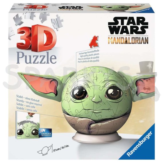 Ravensburger Puzzle-Ball Star Wars: Baby Yoda s ušami 72 dielikov                    
