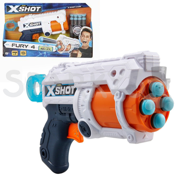 ZURU X-SHOT EXCEL Fury 4 s otočnou hlavní a 16 náboji                    