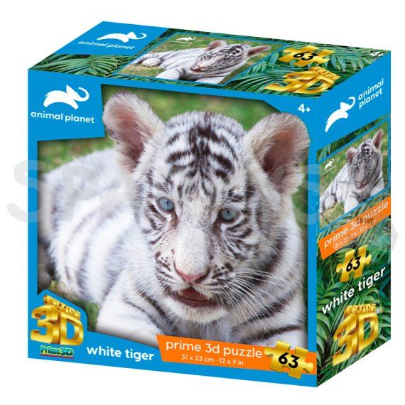 PRIME 3D PUZZLE - Biely tiger 63 dielikov 13759                    