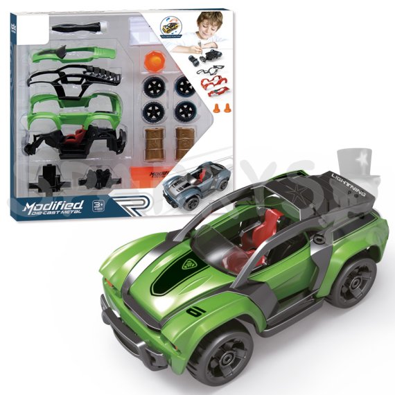 1:32 Stavebnica Auto 17ks - zelené                    