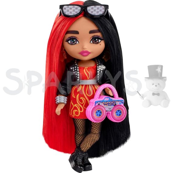 Barbie Extra Minis - Červeno-čierne vlasy                    