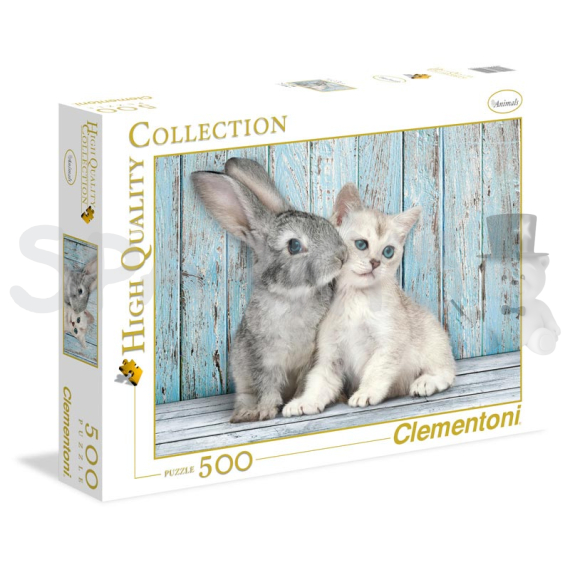 Clementoni - Puzzle 500 Kočka a králík                    